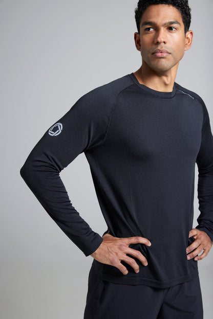 Men's GLIDE360 long sleeve running top in New Black - product photo 1 of 10