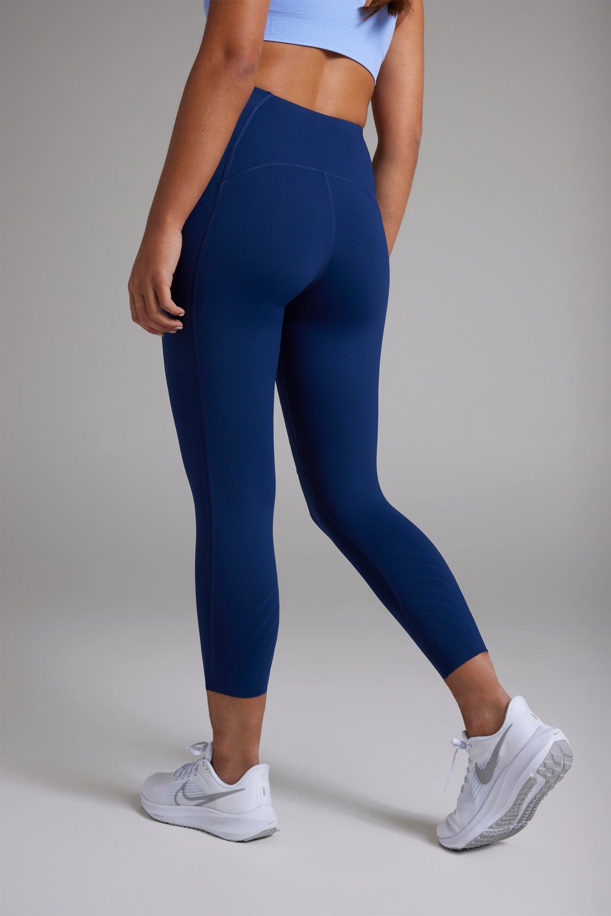 Women's POWERSENSE cropped compression running leggings in United in Navy - product photo 3 of 6