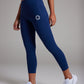 Women's POWERSENSE cropped compression running leggings in United in Navy - product photo 2 of 6