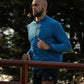 Men's AIRWRAP 1/4 zip running top in Pacific Ocean Blue - product photo 3 of 6