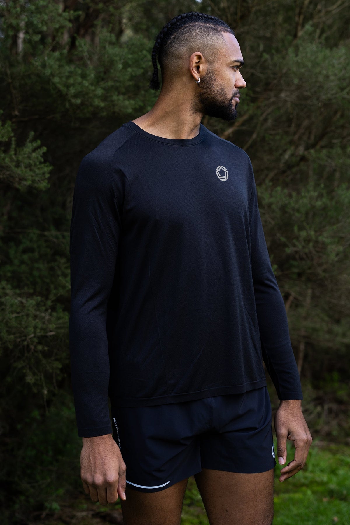 Men's GLIDE360 long sleeve running top in New Black - product photo 7 of 10