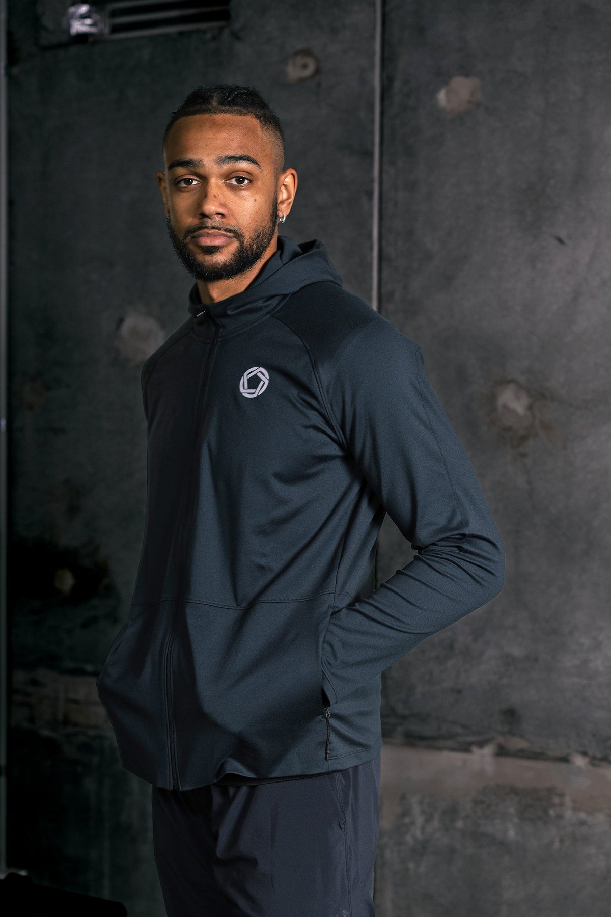 Men's tech hoodie in New Black - product photo 2 of 6