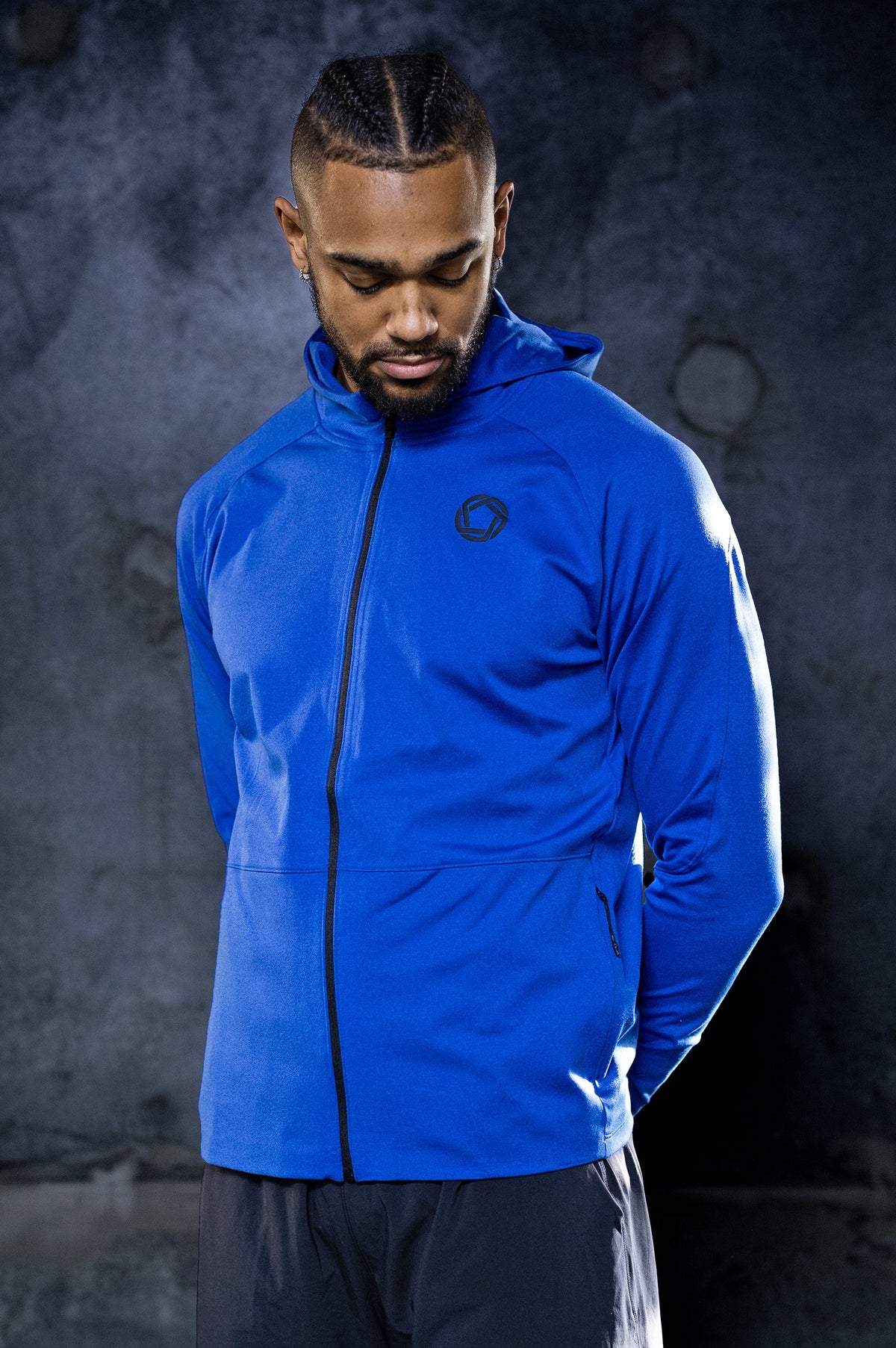 Men's tech hoodie in Pacific Ocean Blue - product photo 2 of 6