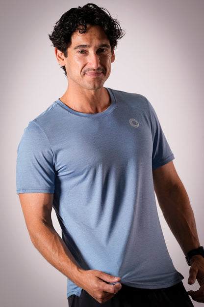 Men's FLOWDRY Tempo running top in Horizon Blue - product photo 2 of 4