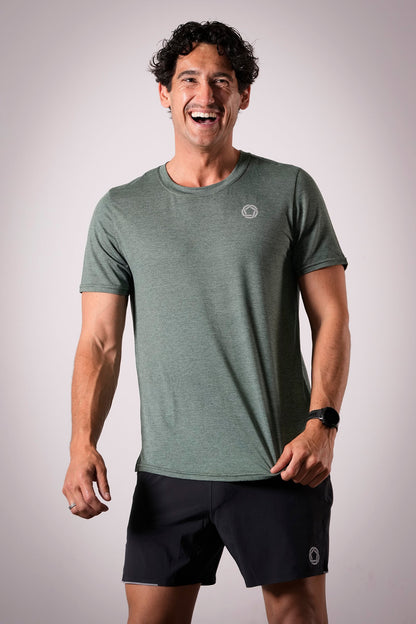 Men's FLOWDRY Tempo running top in Forest Trail - product photo 3 of 4