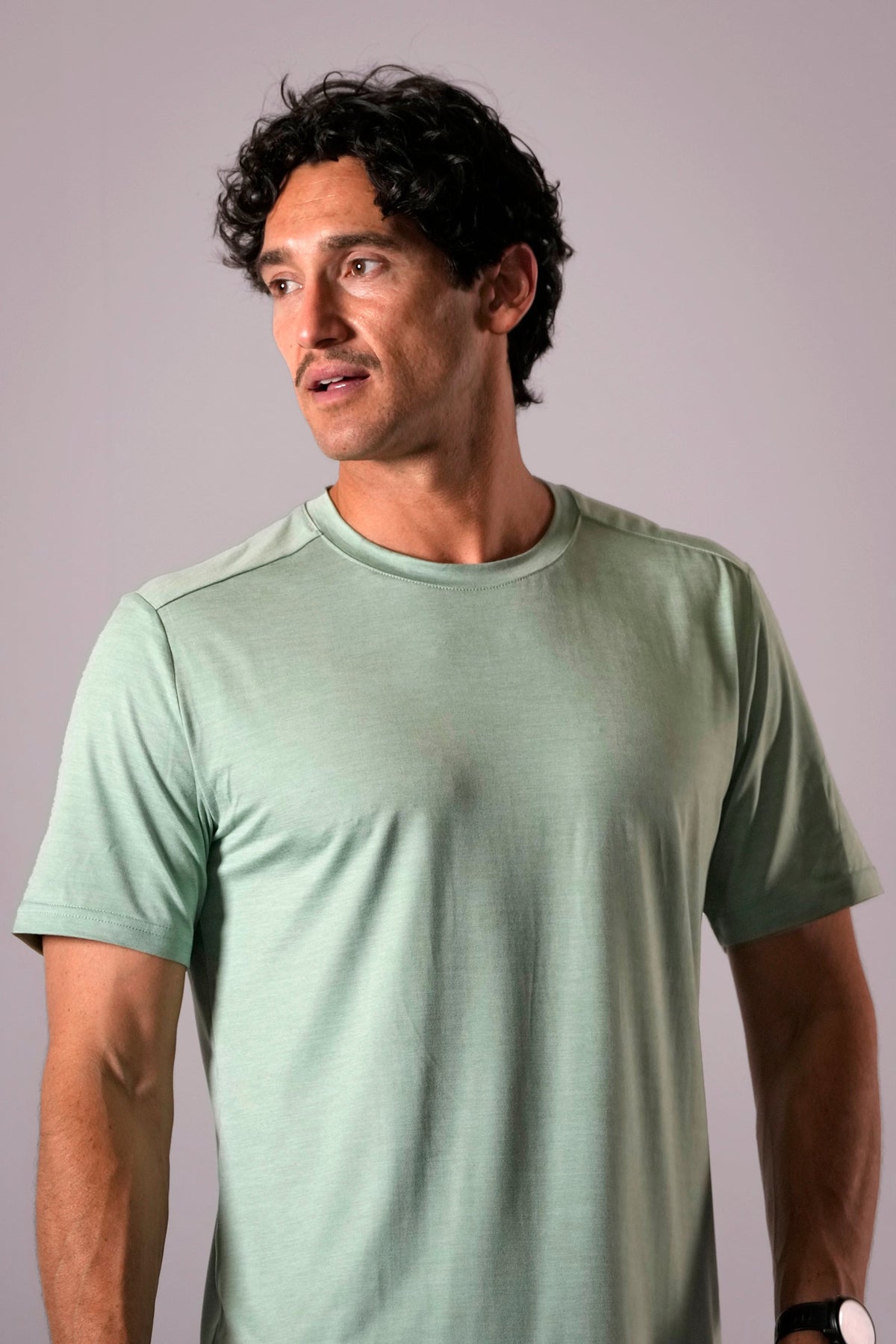 Men's Performance Luxe training top in Sea Foam Green - product photo 3 of 4