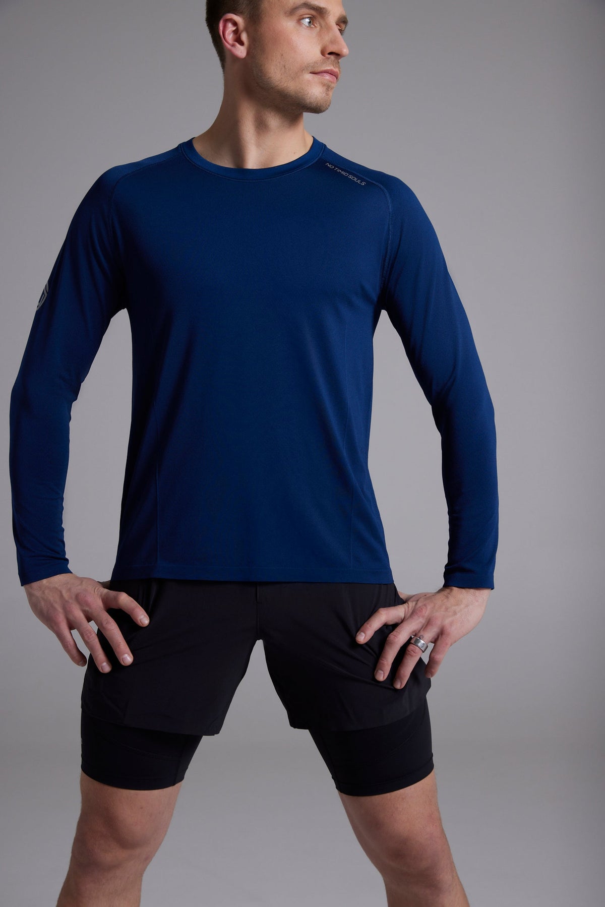 Men's GLIDE360 long sleeve running top in United in Navy - product photo 4 of 6