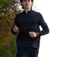 Men's AIRWRAP 1/4 zip running top in New Black - product photo 3 of 4