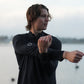 Men's AIRWRAP 1/4 zip running top in New Black - product photo 2 of 4
