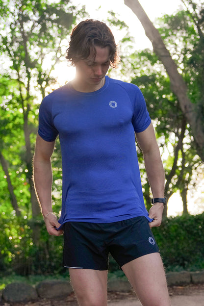 Men's GLIDE360 running top (logo) in Pacific Ocean Blue Marle - product photo 2 of 4