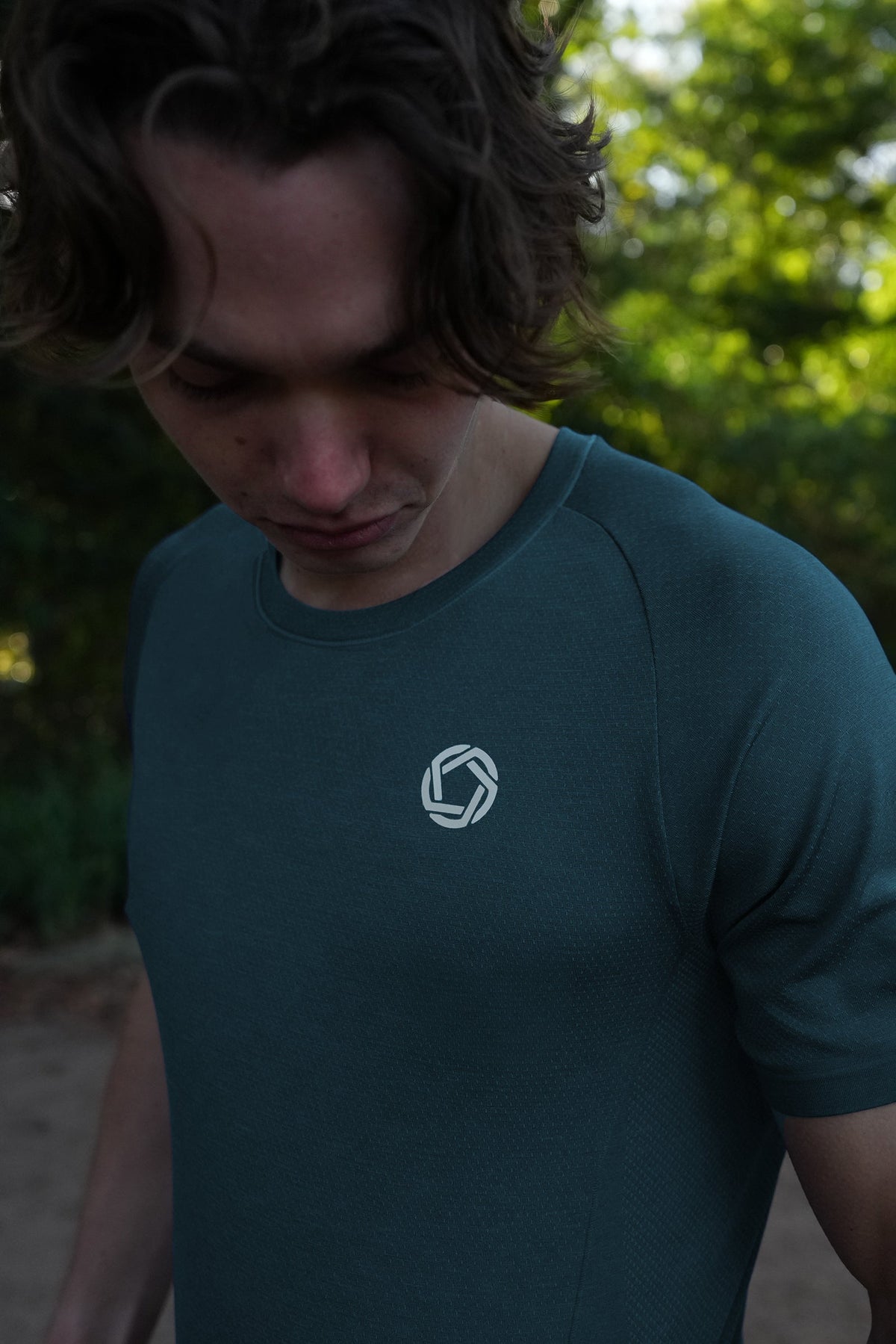 Men's GLIDE360 running top (logo) in Big Sur Teal - product photo 3 of 4