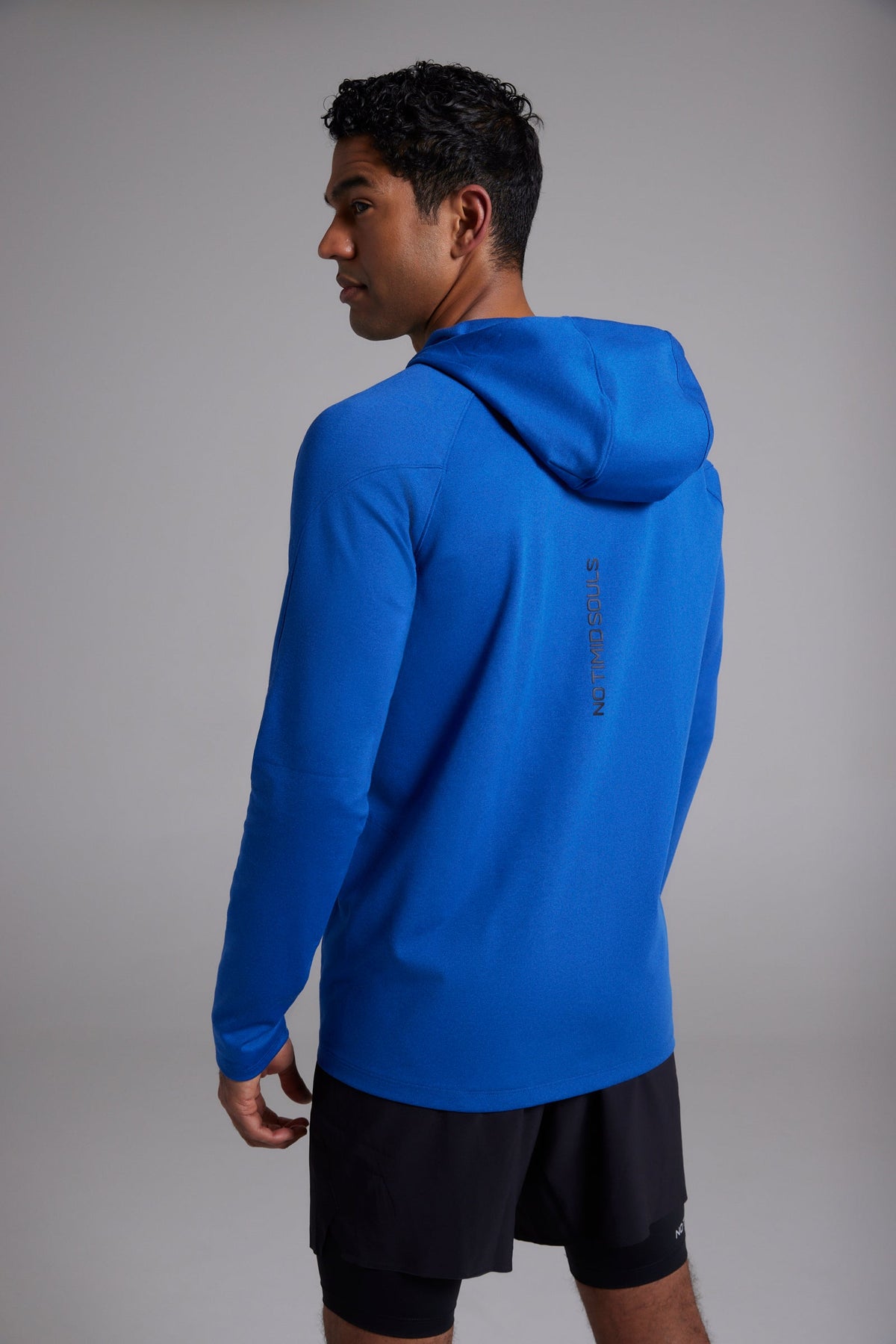Men's tech hoodie in Pacific Ocean Blue - product photo 5 of 6