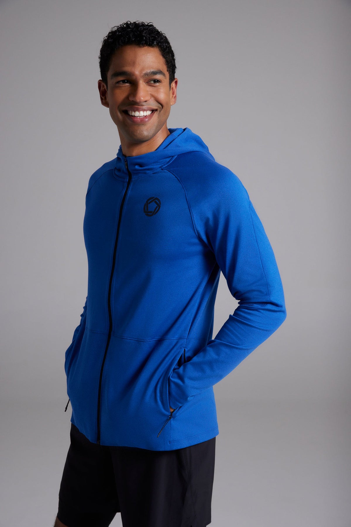Men's tech hoodie in Pacific Ocean Blue - product photo 3 of 6