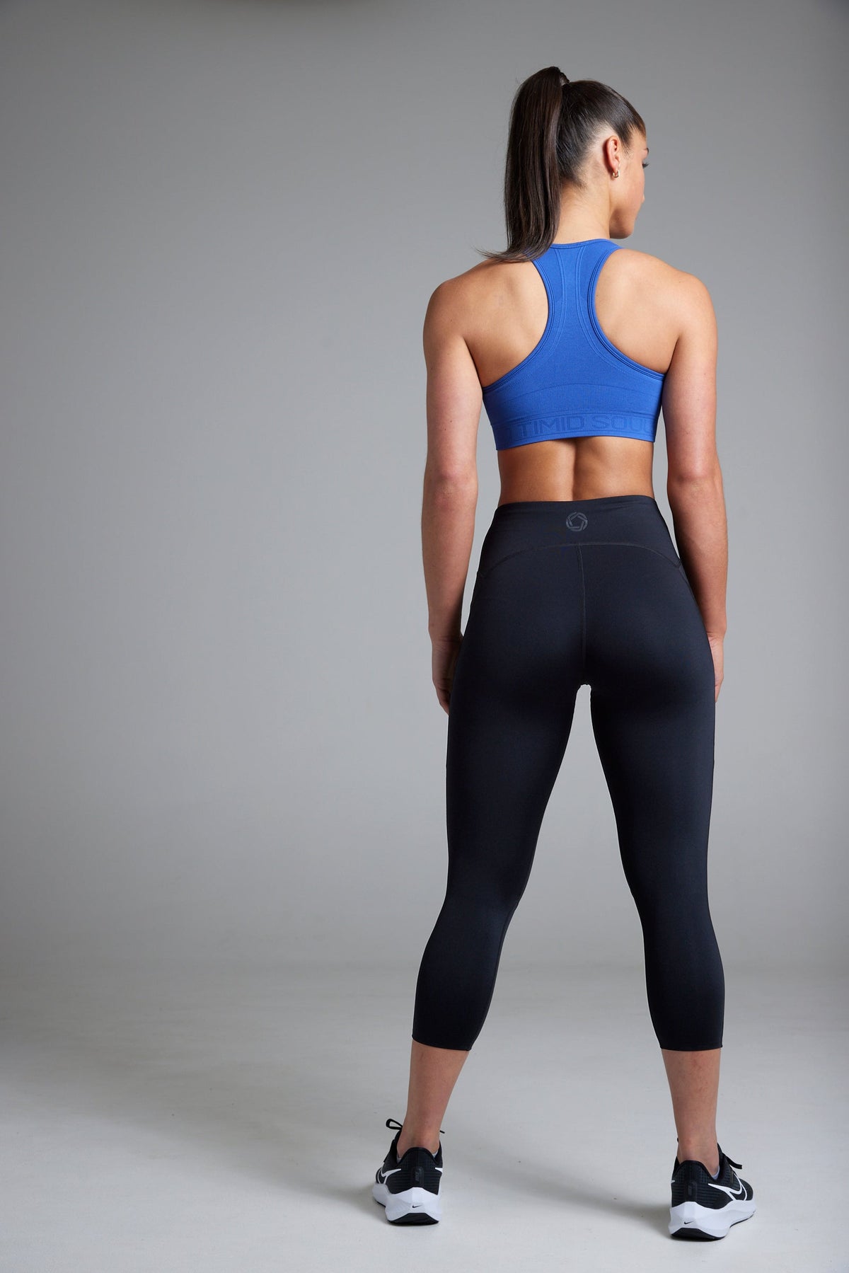 Women's BODYSENSE cropped running leggings in New Black - product photo 3 of 7