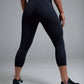 Women's BODYSENSE cropped running leggings in New Black - product photo 4 of 7