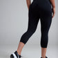 Women's BODYSENSE cropped running leggings in New Black - product photo 5 of 7