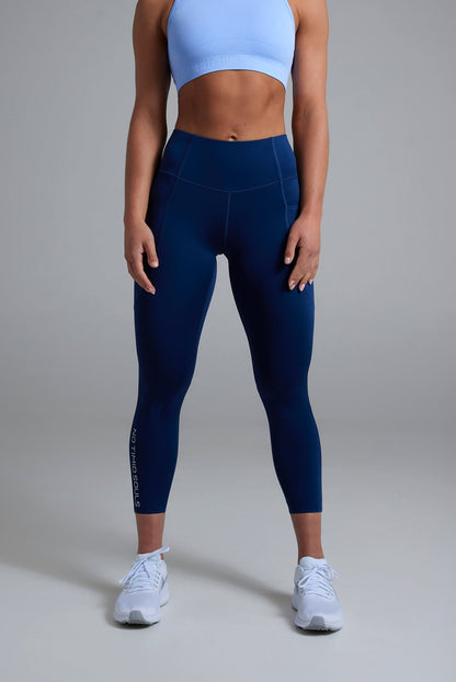 Women's BODYSENSE cropped running leggings in United in Navy - product photo 2 of 6