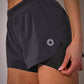 Women's FLOWDRY 3-inch lined running shorts in Graphite - product photo 4 of 4
