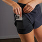 Women's FLOWDRY 3-inch lined running shorts in Graphite - product photo 3 of 4