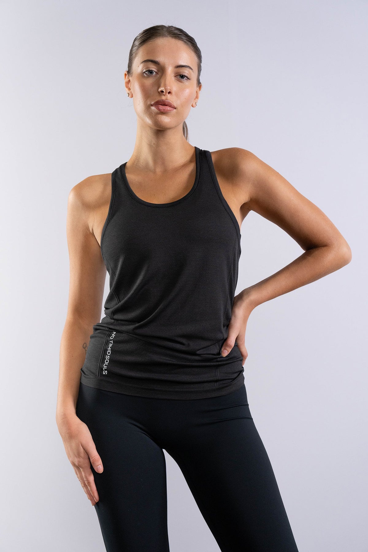 Women's GLIDE360 fitted running singlet in New Black - product photo 4 of 6
