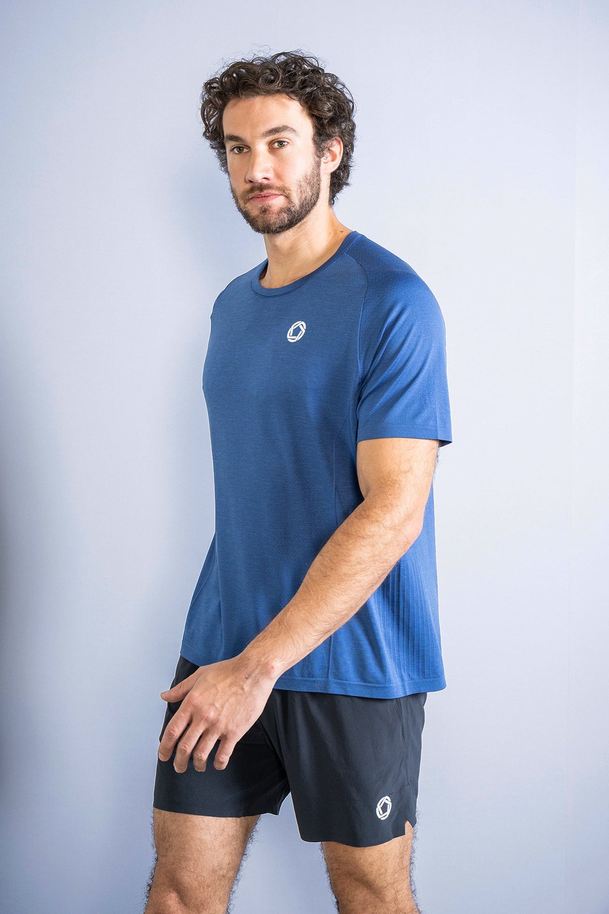 Men's GLIDE360 running top in Pacific Ocean Blue Marle - product photo 4 of 5