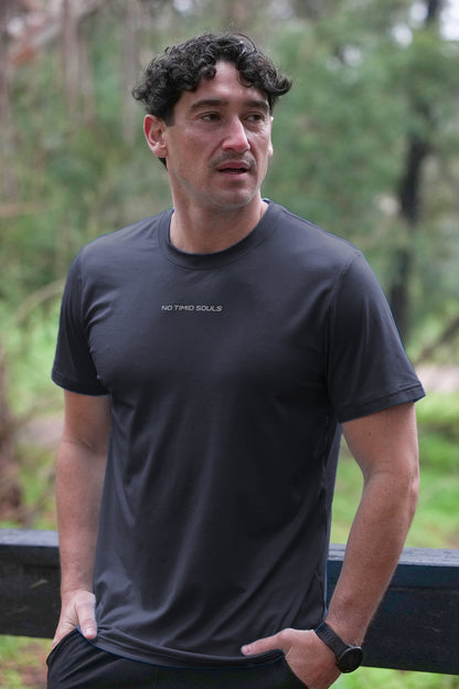 Odour-Free and UPF50+ active T-shirt in Blue Steel image 1 of 4