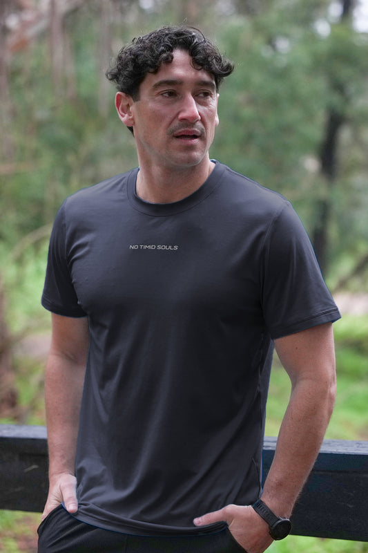 Odour-Free and UPF50+ active T-shirt in Blue Steel image 1 of 4