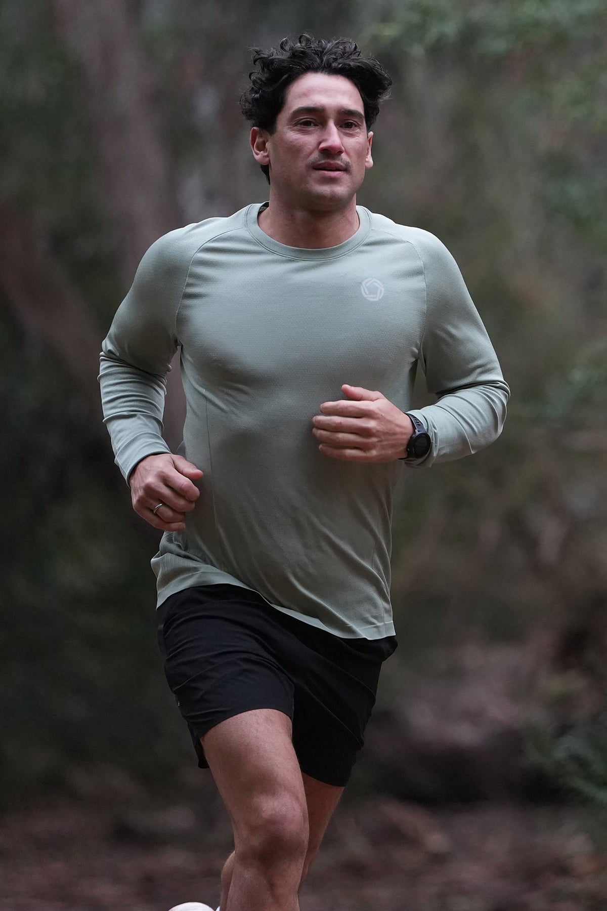 Men's GLIDE360 long sleeve running top (logo) in Gum Tree - product photo 1 of 4