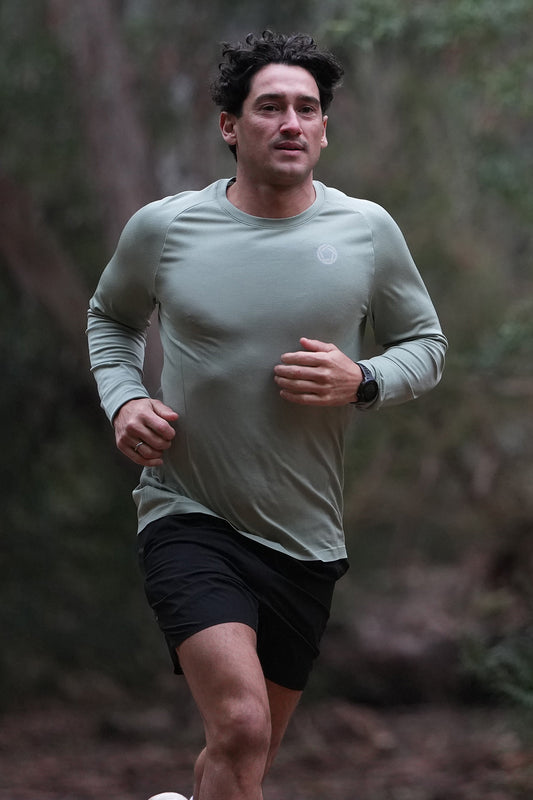 Men's GLIDE360 long sleeve running top (logo) in Gum Tree - product photo 1 of 4