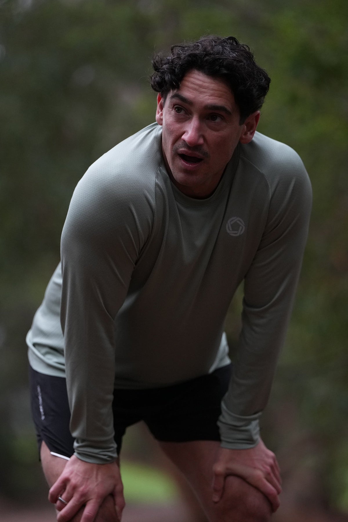 Men's GLIDE360 long sleeve running top (logo) in Gum Tree - product photo 2 of 4