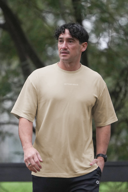 Men's Oversize and Odour-Free Tee in Surf Coast Sand
