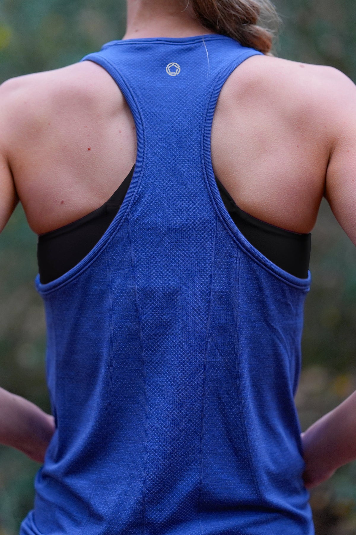 Women's GLIDE360 fitted running singlet in Pacific Ocean Blue Marle - product photo 4 of 4