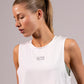 Women's EVERYWEAR running tank in Iceberg White - Silver Logo - product photo 4 of 4