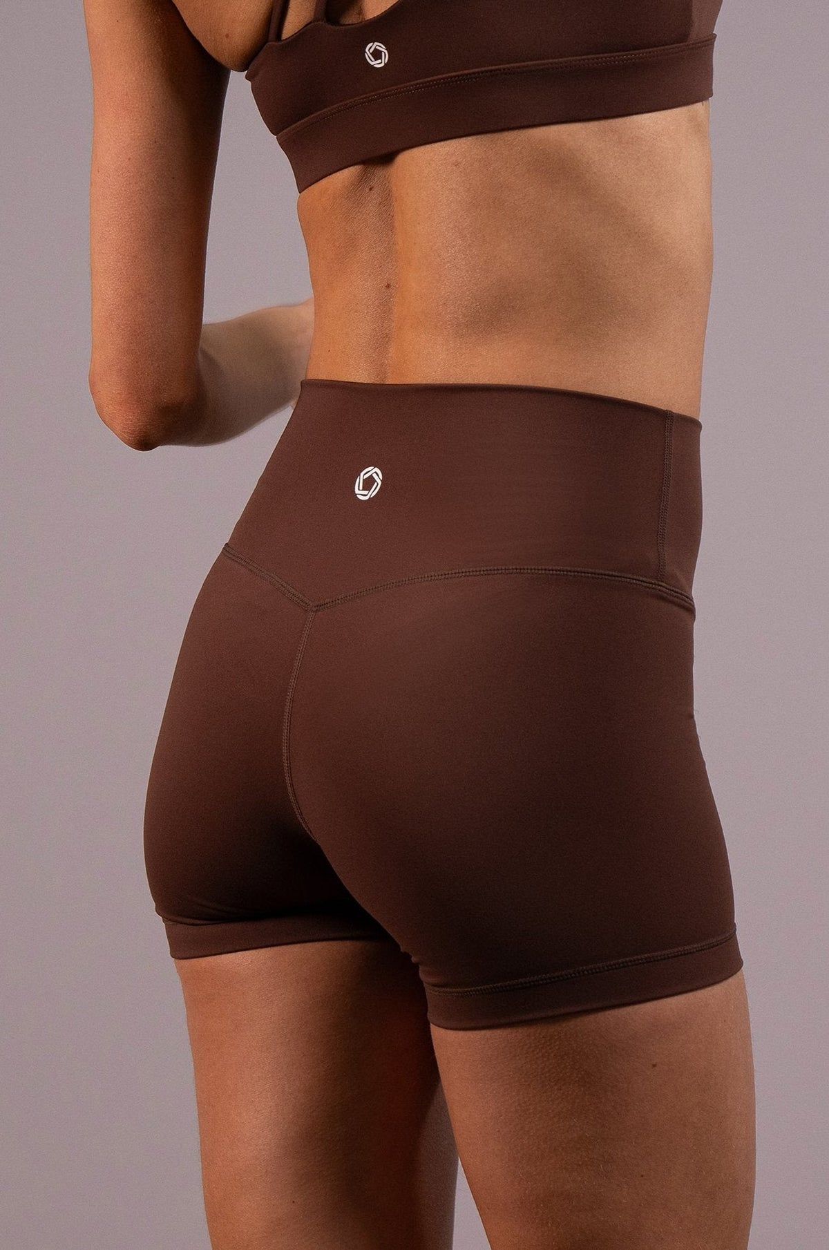 Women's EVERYWEAR 4-inch running shorts in Espresso - product photo 2 of 4